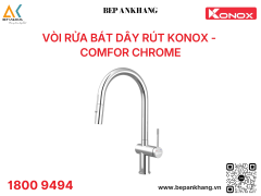 Vòi rửa bát dây rút Konox - Comfor Chrome